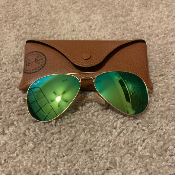 Ray Ban Aviator Flash Green Lenses - Picture 2 of 7